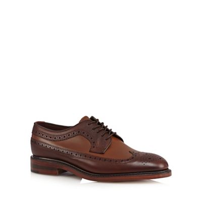 Brown leather panel brogues